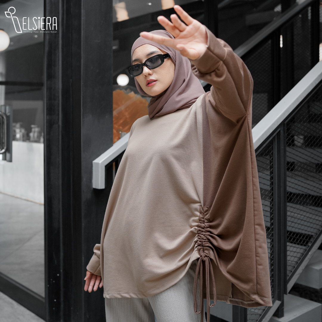 Ghaliya Oversized Tops Mocca