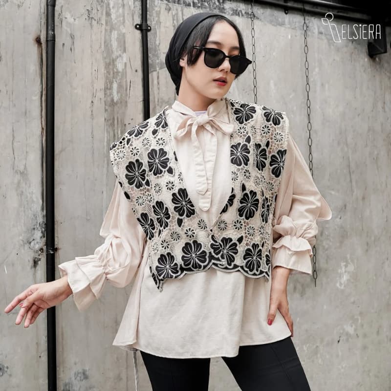 Felicia VEST ONLY Bunga Prada - Black