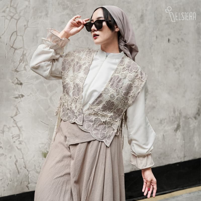 Felicia VEST ONLY Bunga Prada - Taupe