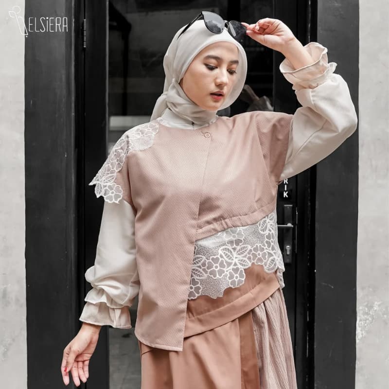 Hiza Reversible 2in1 Style VEST - Mocca Dot