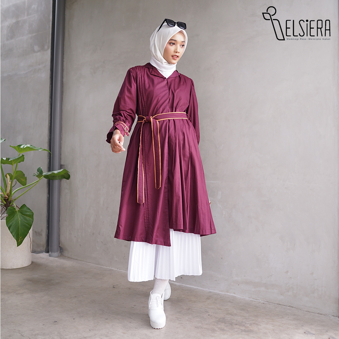 Sora Shirt Dress Burgundy